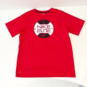 Youth XL Red Nike Elite Dri Fit Short Sleeve Shirt